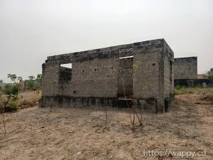 Parcelle avec maison inachevée à N'djili Brasserie