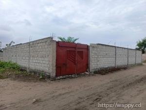 Parcelle vide clôturée avec portail après kinkole