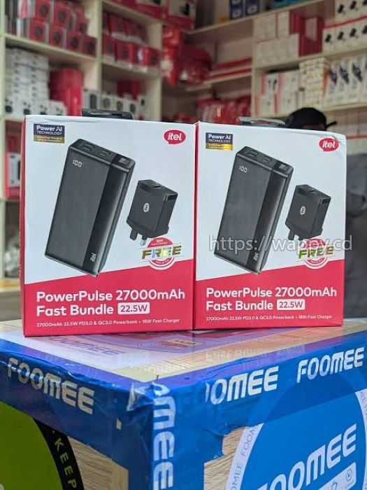 Powerbank 27000mAh Powerpulse fast bundle itel