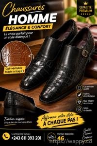 Chaussures homme italiennes en cuir -neuf