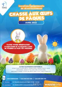 Mascotte lapin de pâques et chasse aux oeufs