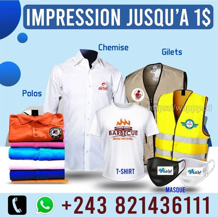 IMPRESSION T-SHIRT JUSQU'A 1$