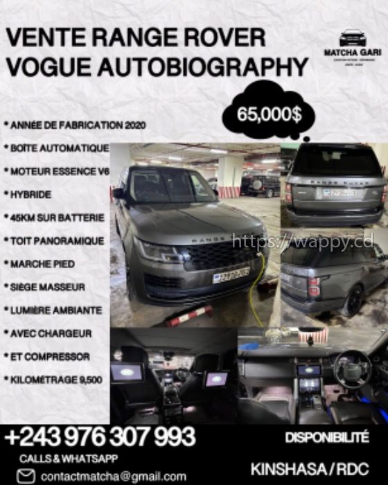 VENTE RANGE ROVER VOGUE AUTOBIOGRAPHY 2020