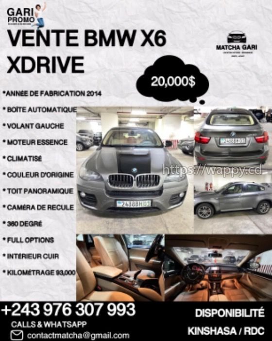 VENTE BMW X6 XDRIVE 53 / KINSHASA