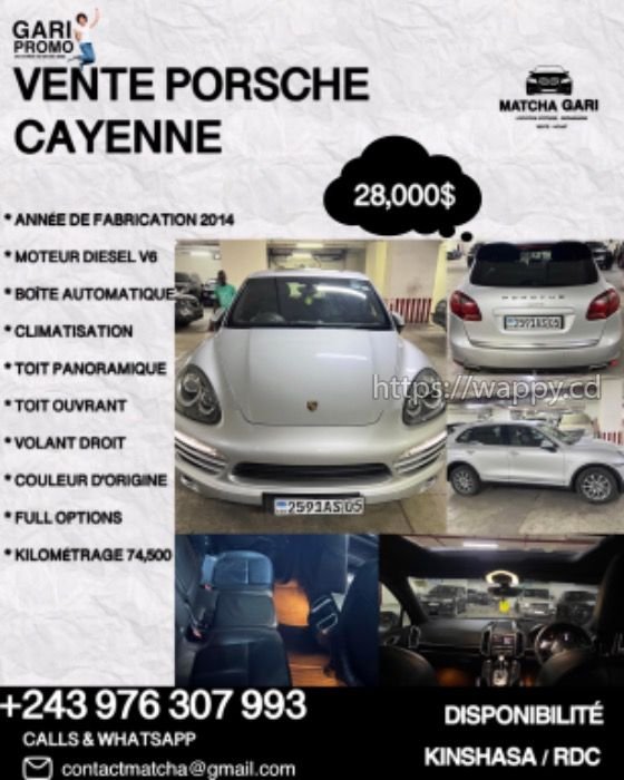 VENTE PORSCHE CAYENNE 2014 / KINSHASA