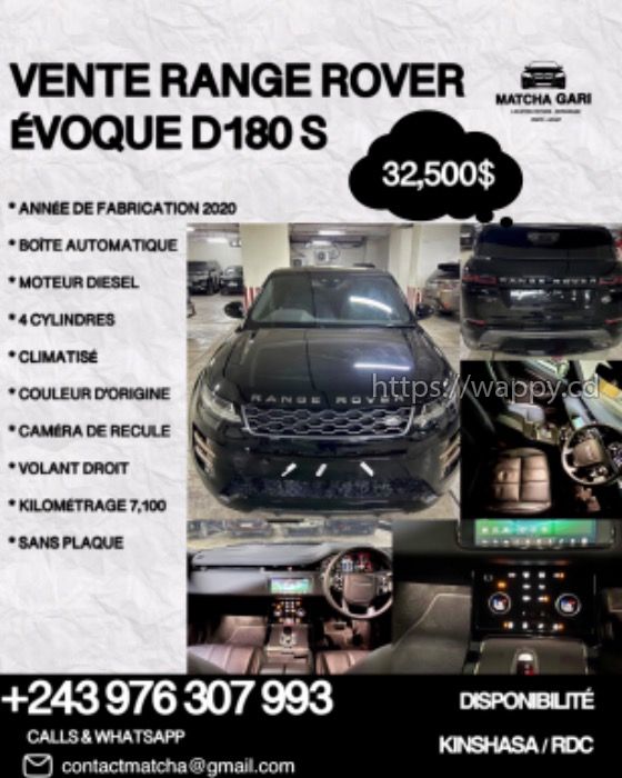 RANGE ROVER ÉVOQUE DIESEL 2020 / KINSHASA